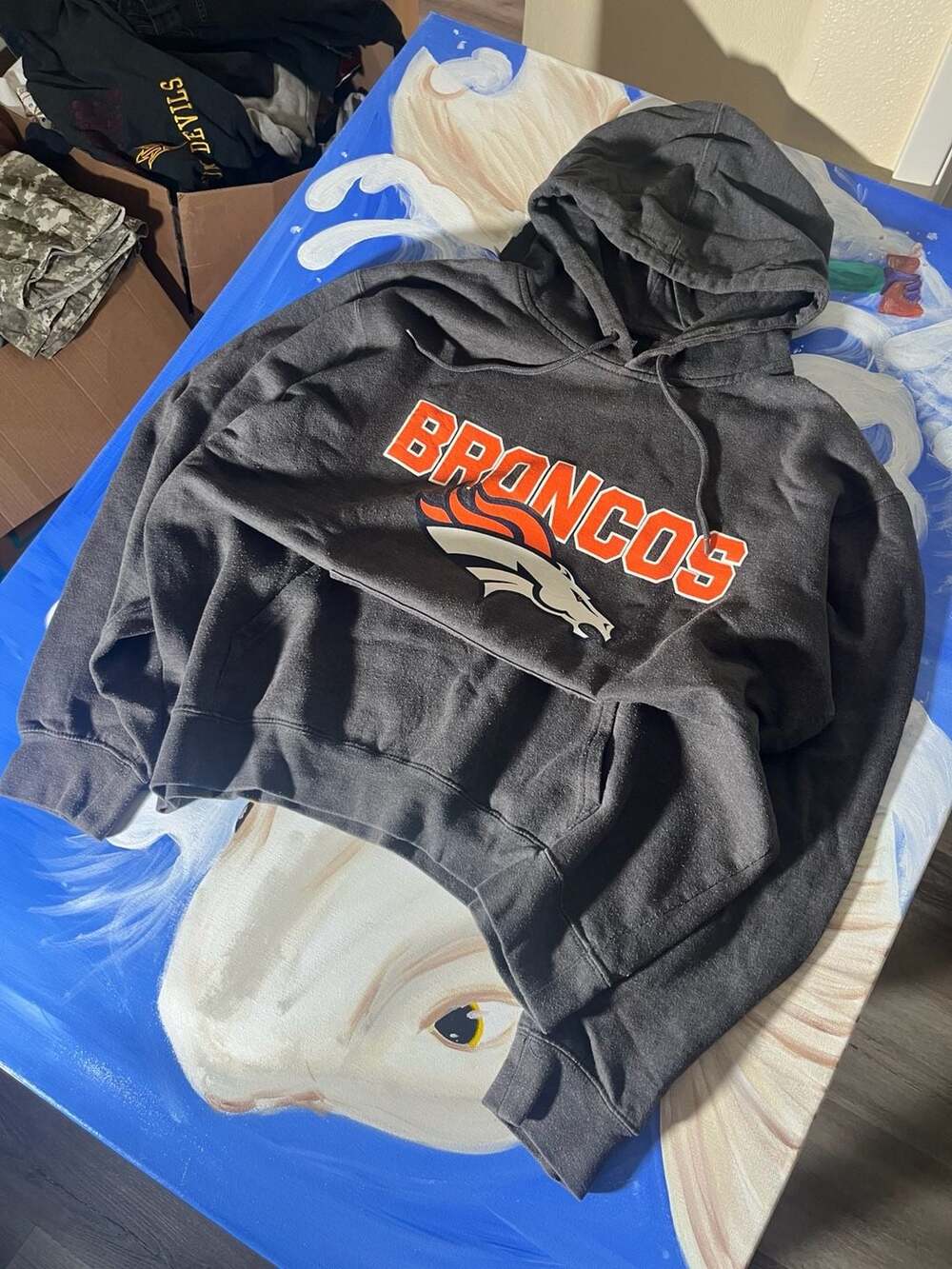 NFL Team Apparel Denver Broncos Hoodie Sweatshirt Black